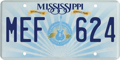 MS license plate MEF624