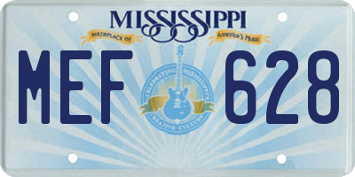 MS license plate MEF628