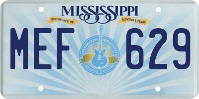 MS license plate MEF629