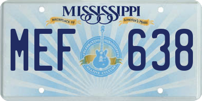 MS license plate MEF638
