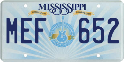 MS license plate MEF652