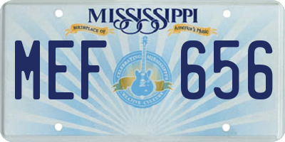 MS license plate MEF656