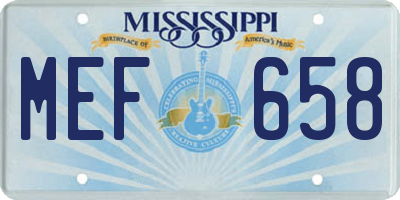 MS license plate MEF658