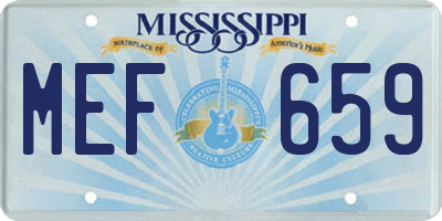 MS license plate MEF659