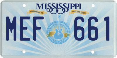 MS license plate MEF661