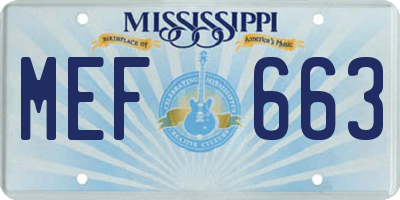 MS license plate MEF663