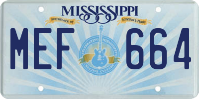 MS license plate MEF664