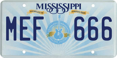 MS license plate MEF666