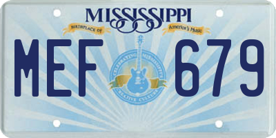 MS license plate MEF679
