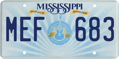 MS license plate MEF683
