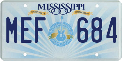 MS license plate MEF684