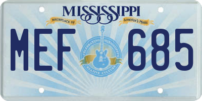 MS license plate MEF685