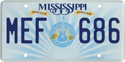 MS license plate MEF686