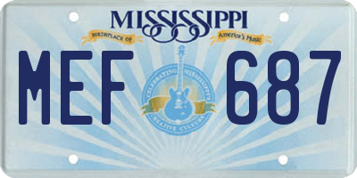 MS license plate MEF687