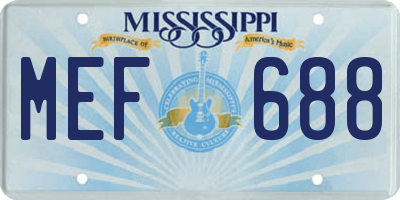 MS license plate MEF688