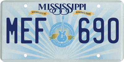 MS license plate MEF690
