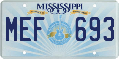 MS license plate MEF693