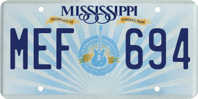 MS license plate MEF694