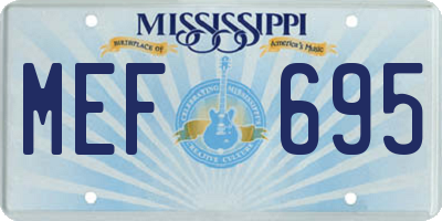 MS license plate MEF695