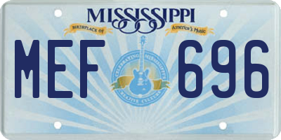 MS license plate MEF696