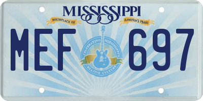 MS license plate MEF697
