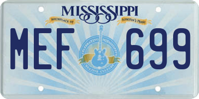 MS license plate MEF699