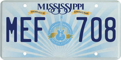 MS license plate MEF708