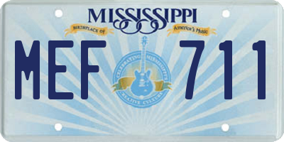 MS license plate MEF711