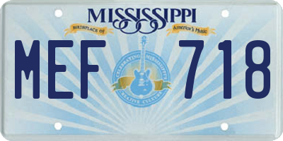 MS license plate MEF718