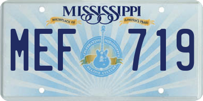 MS license plate MEF719