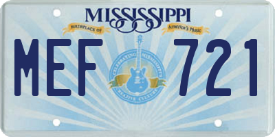 MS license plate MEF721