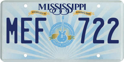 MS license plate MEF722