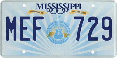 MS license plate MEF729