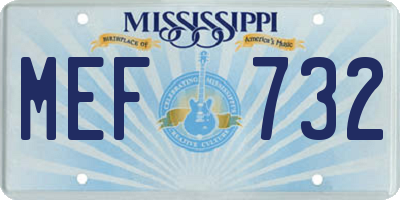 MS license plate MEF732