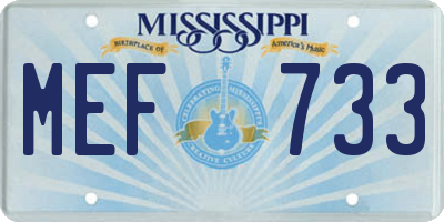 MS license plate MEF733