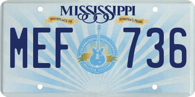 MS license plate MEF736