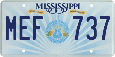 MS license plate MEF737