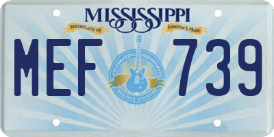 MS license plate MEF739