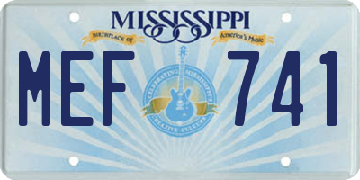 MS license plate MEF741