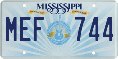 MS license plate MEF744