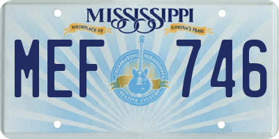 MS license plate MEF746