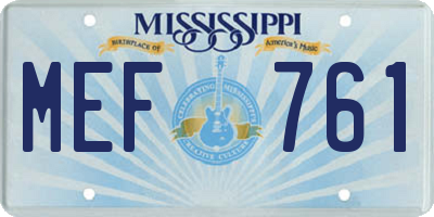 MS license plate MEF761