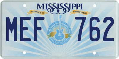 MS license plate MEF762