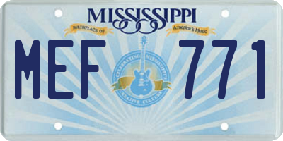 MS license plate MEF771