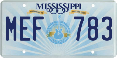 MS license plate MEF783