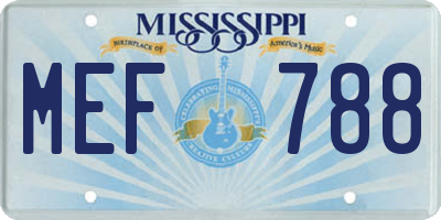 MS license plate MEF788