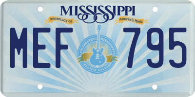 MS license plate MEF795