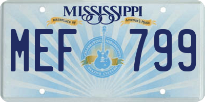 MS license plate MEF799