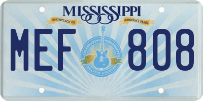 MS license plate MEF808