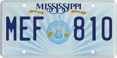 MS license plate MEF810